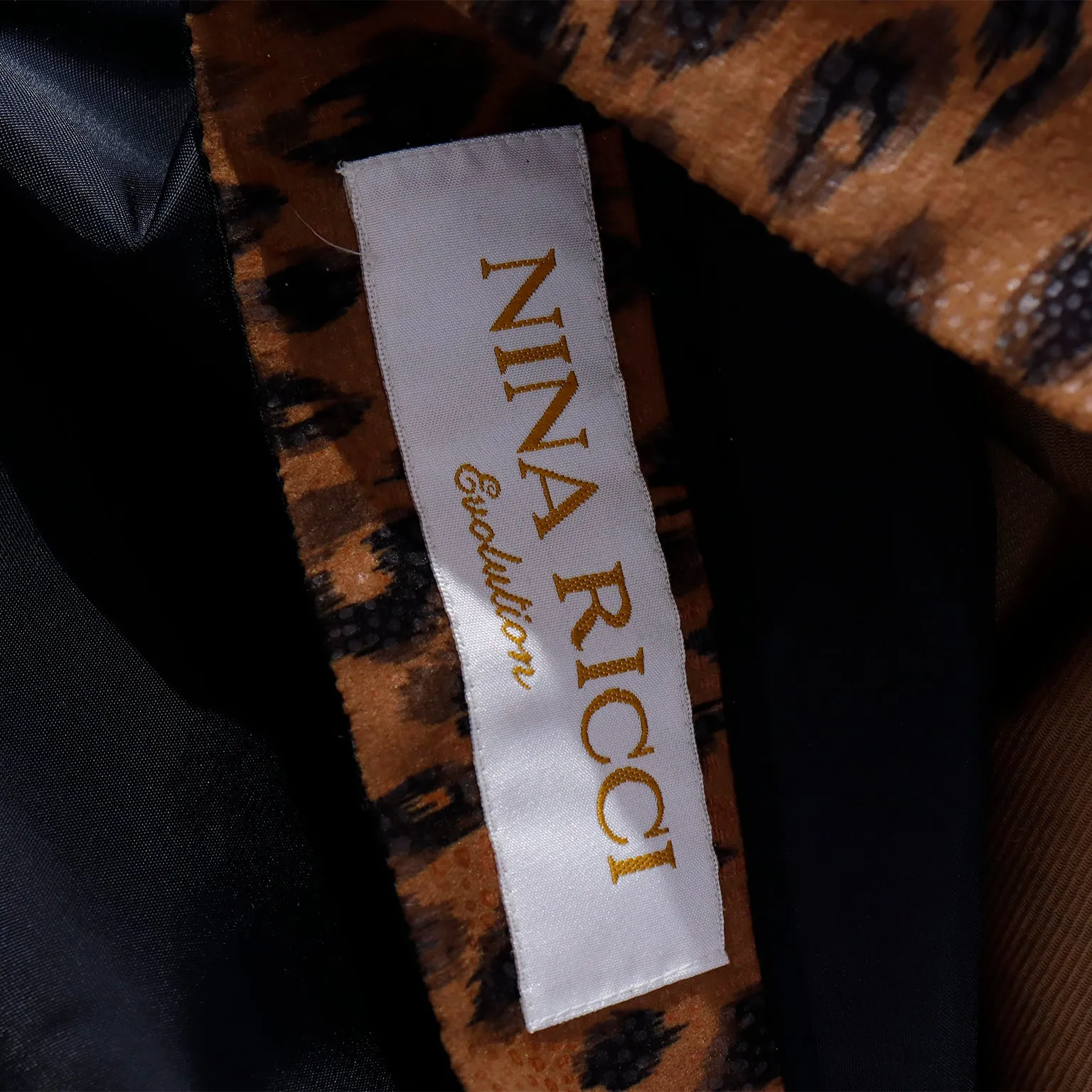 1990s Vintage Nina Ricci Leopard Print Reversible Coat With Belt