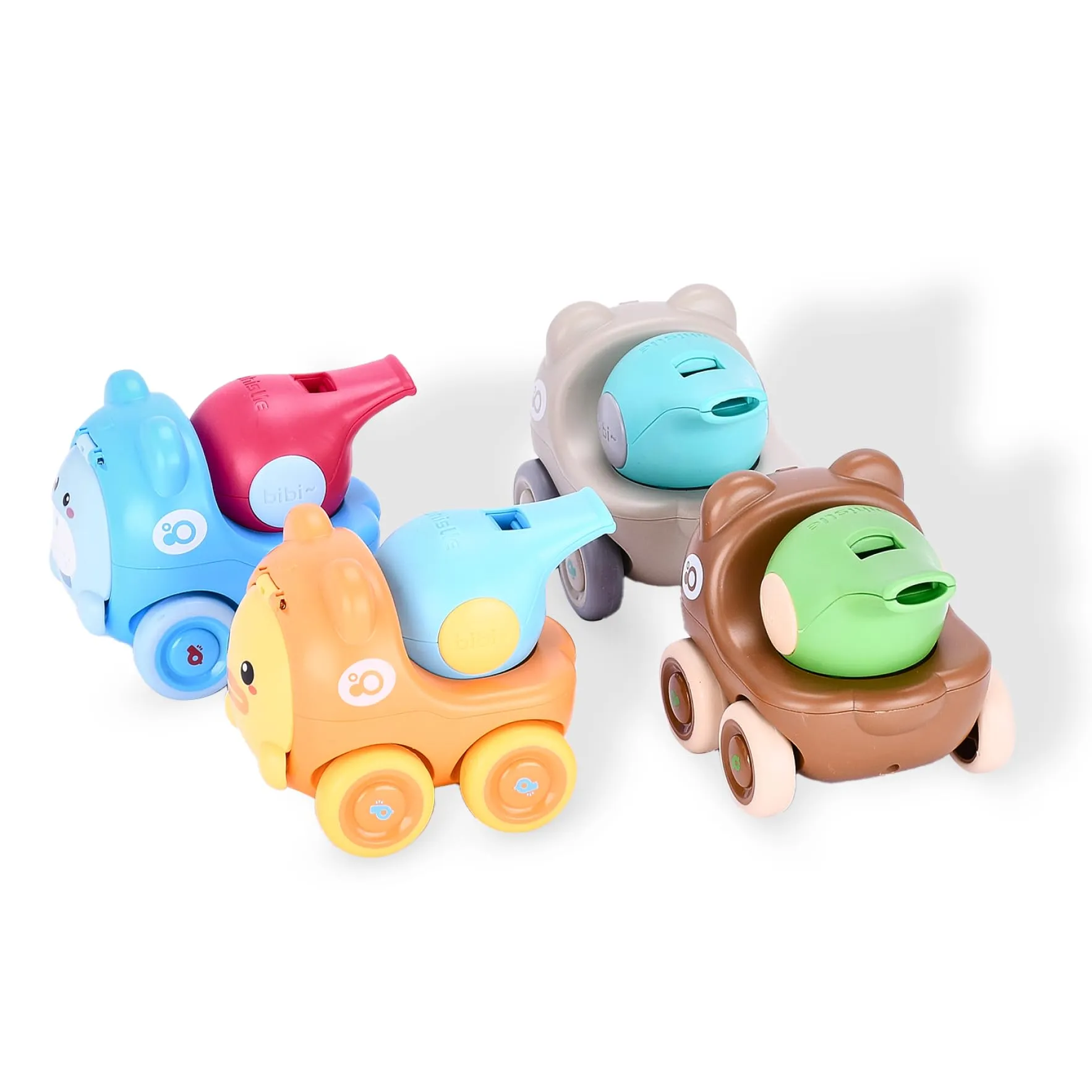 4 Pcs Toy Car For Baby - Whistle Inertia Car - Animal-Themed Play