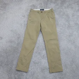 Abercrombie & Fitch Womens Langdon Skinny Stretch Pant Mid Rise Khaki SZ W29XL32