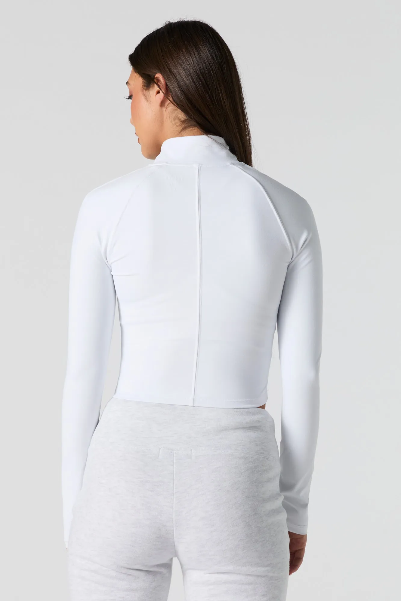 Active Mock Zip-Up Long Sleeve Top