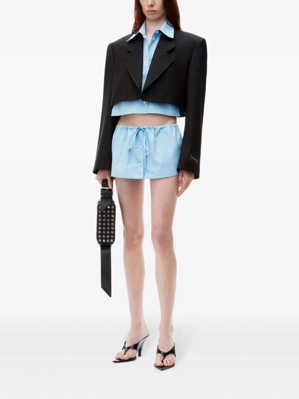 ALEXANDER WANG - Women Prestyled Cropped Blazer W/Poplin Dickies