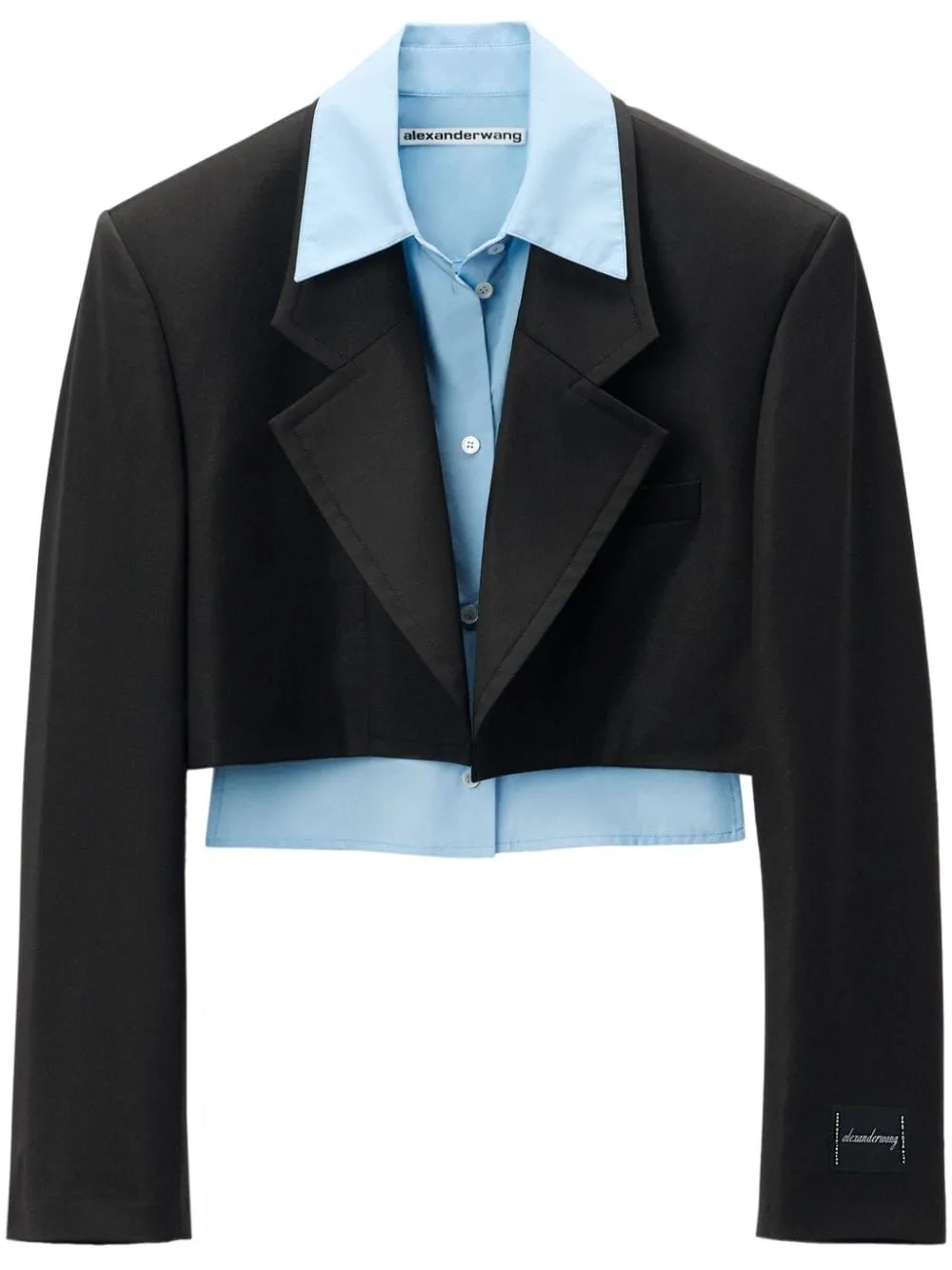 ALEXANDER WANG - Women Prestyled Cropped Blazer W/Poplin Dickies