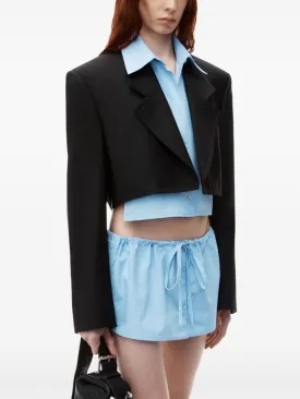 ALEXANDER WANG - Women Prestyled Cropped Blazer W/Poplin Dickies