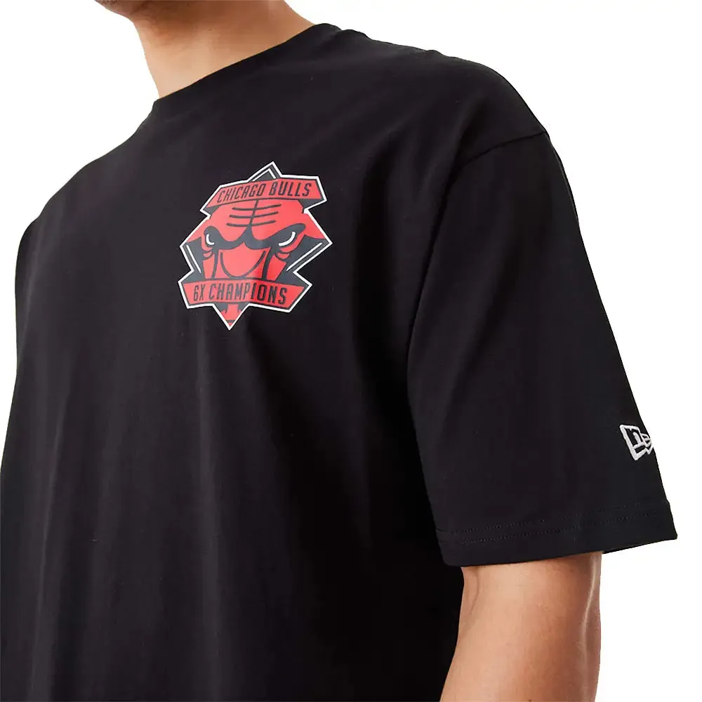 Chicago Bulls Nba Championship Black Oversized T-Shirt