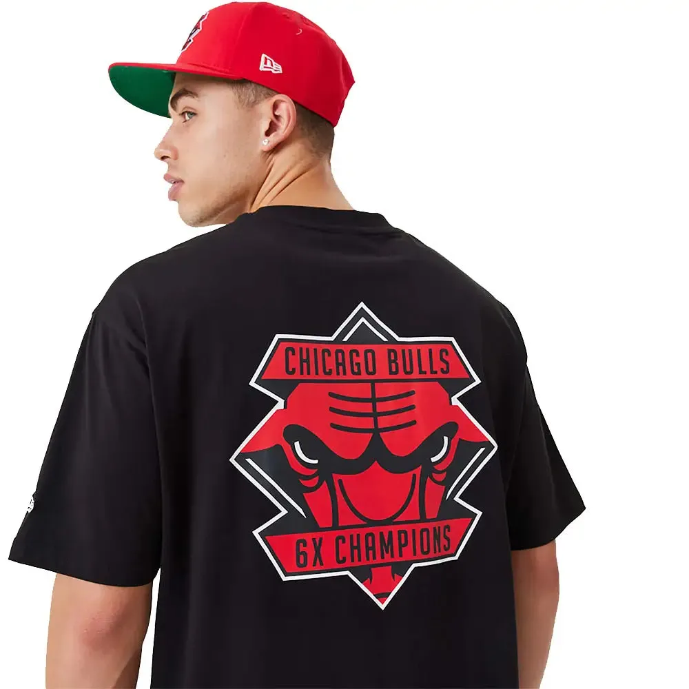 Chicago Bulls Nba Championship Black Oversized T-Shirt