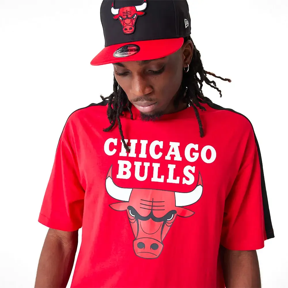 Chicago Bulls Nba Colour Block Red Oversized T-Shirt