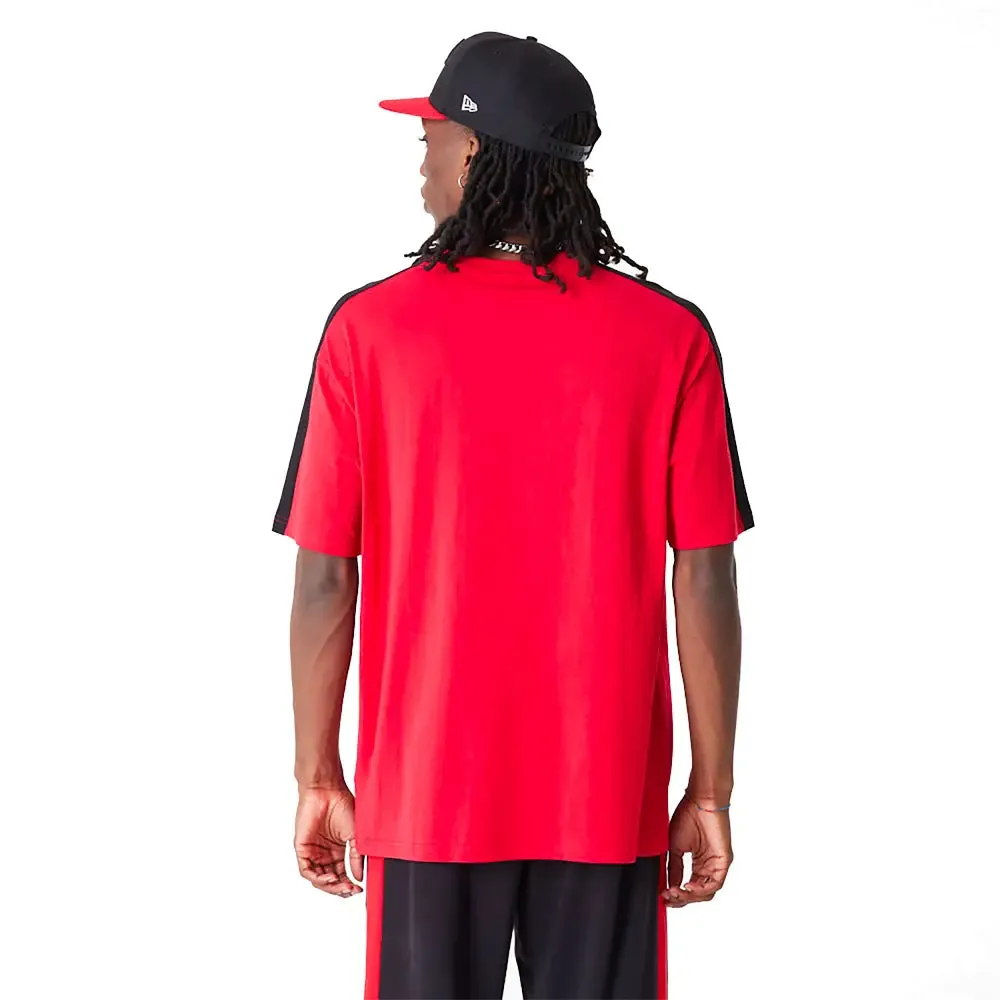 Chicago Bulls Nba Colour Block Red Oversized T-Shirt