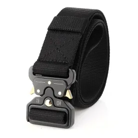 Classy Men Black Nylon Web Belt