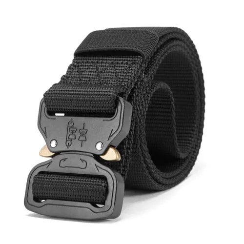 Classy Men Black Tactical Web Belt