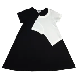 Crew Kids Black And White Rib Dress