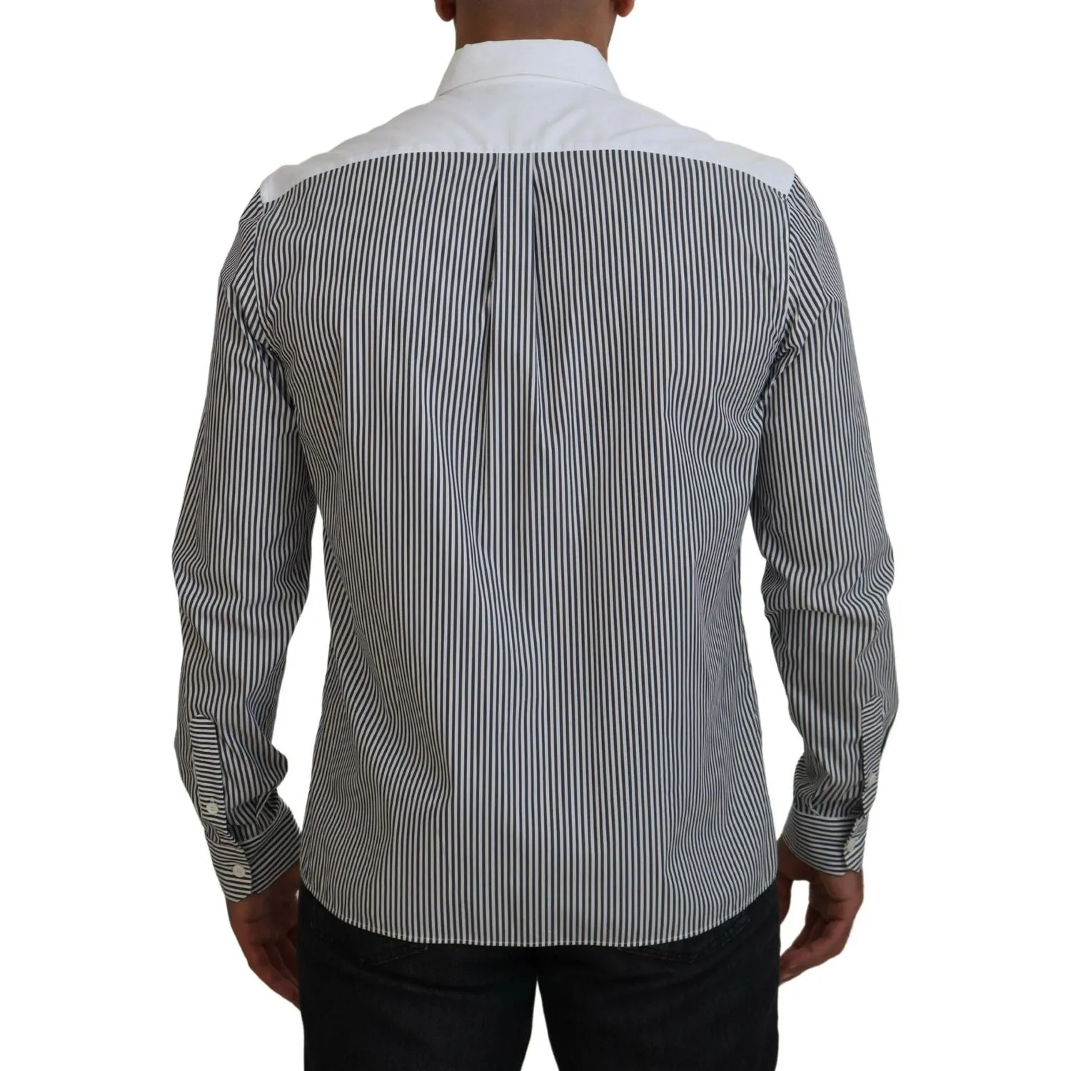 Dolce & Gabbana Classic Black and White Striped Button-Down Shirt