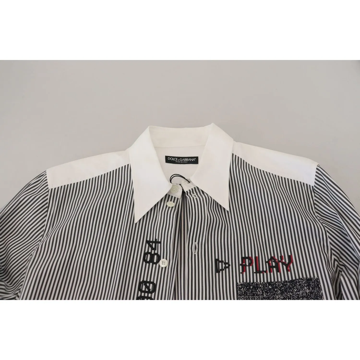 Dolce & Gabbana Classic Black and White Striped Button-Down Shirt