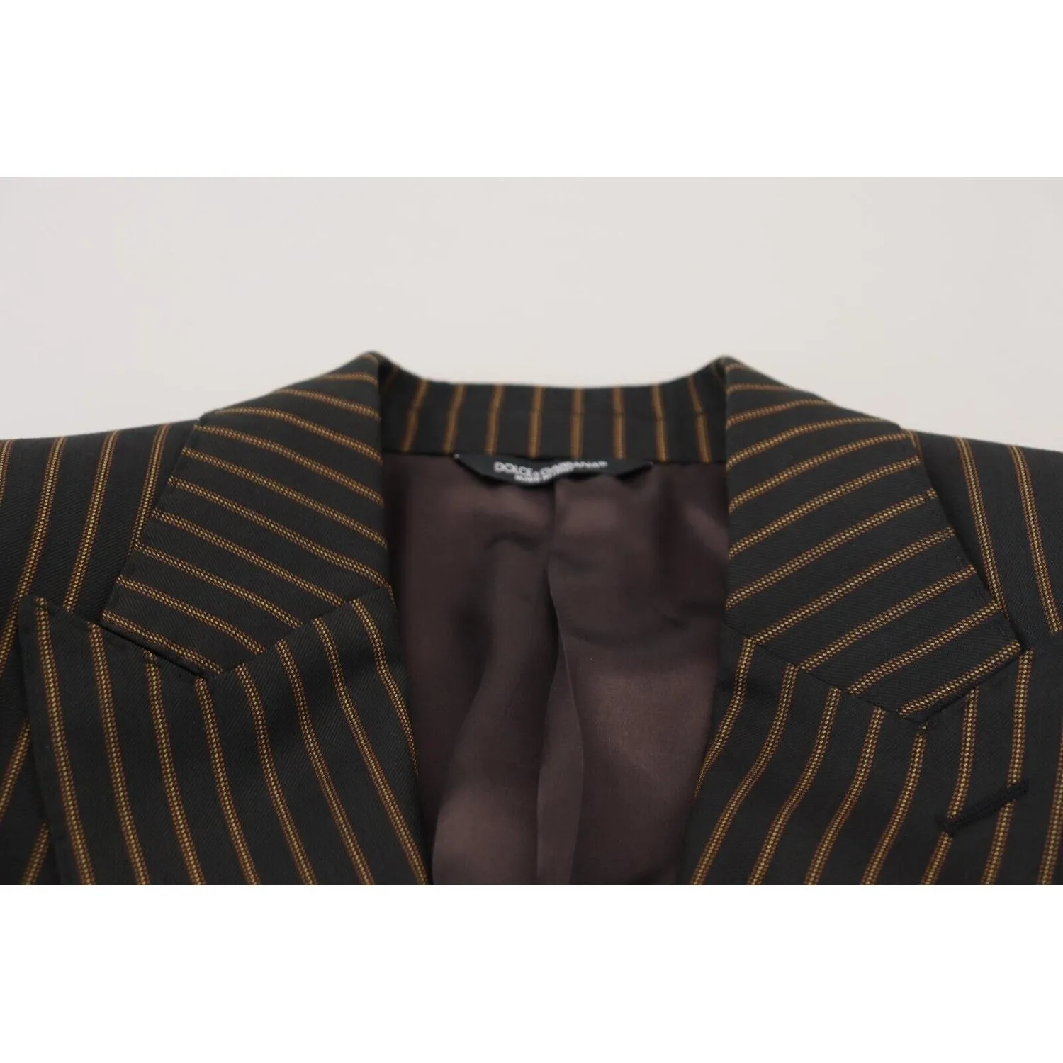 Dolce & Gabbana Elegant Striped Wool Blend Slim Blazer