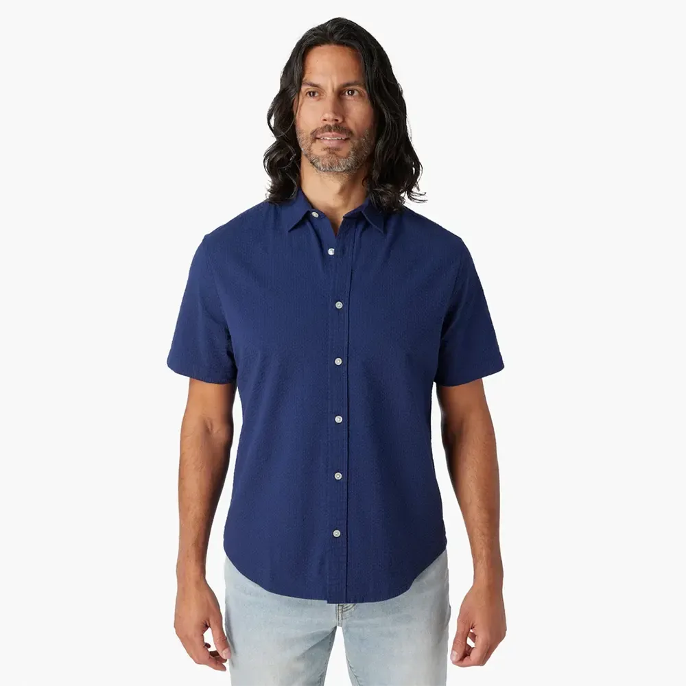 Fair Harbor Men's The Seersucker Short Sleeve Shirt