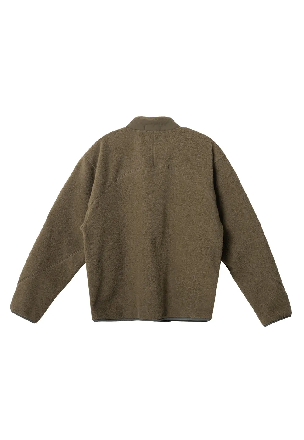 Fleece half neck zip-up khaki