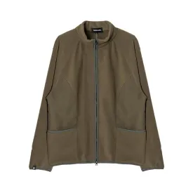 Fleece half neck zip-up khaki