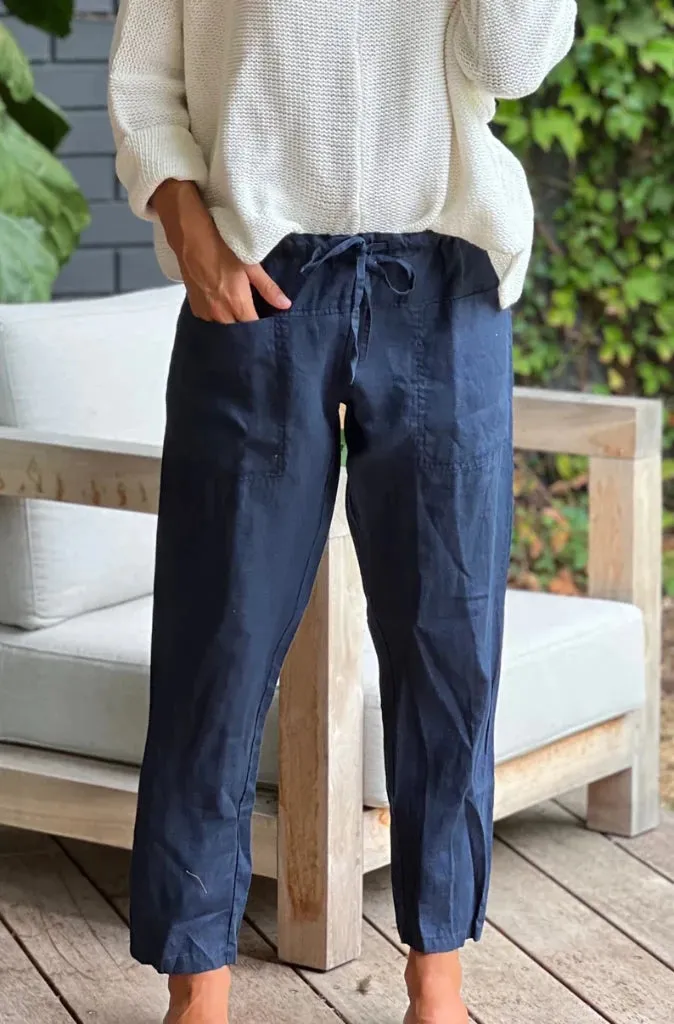 Frockk Jessie Linen Pant - Navy