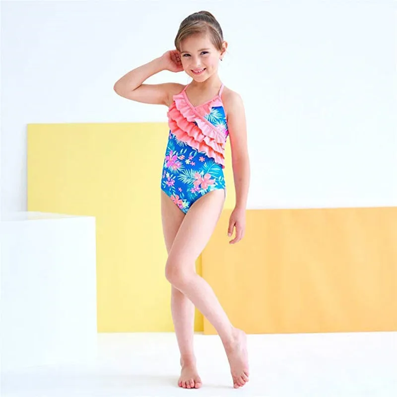 Girl's Swimsuit One-Piece Strap Backless Swimwear