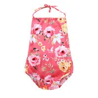 Girl's Swimsuit One-Piece Strap Backless Swimwear