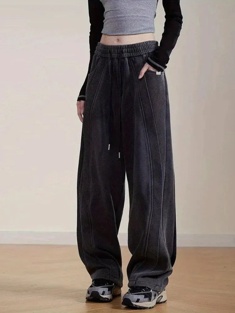 Harajuku Women Waist Jogging Sport Pants Oversize Loose Hip Hop Pants