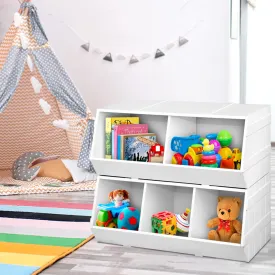 Kids Toy Box Stackable Bookshelf Storage Organiser Bookcase Shelf