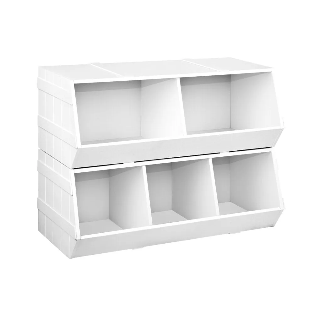 Kids Toy Box Stackable Bookshelf Storage Organiser Bookcase Shelf