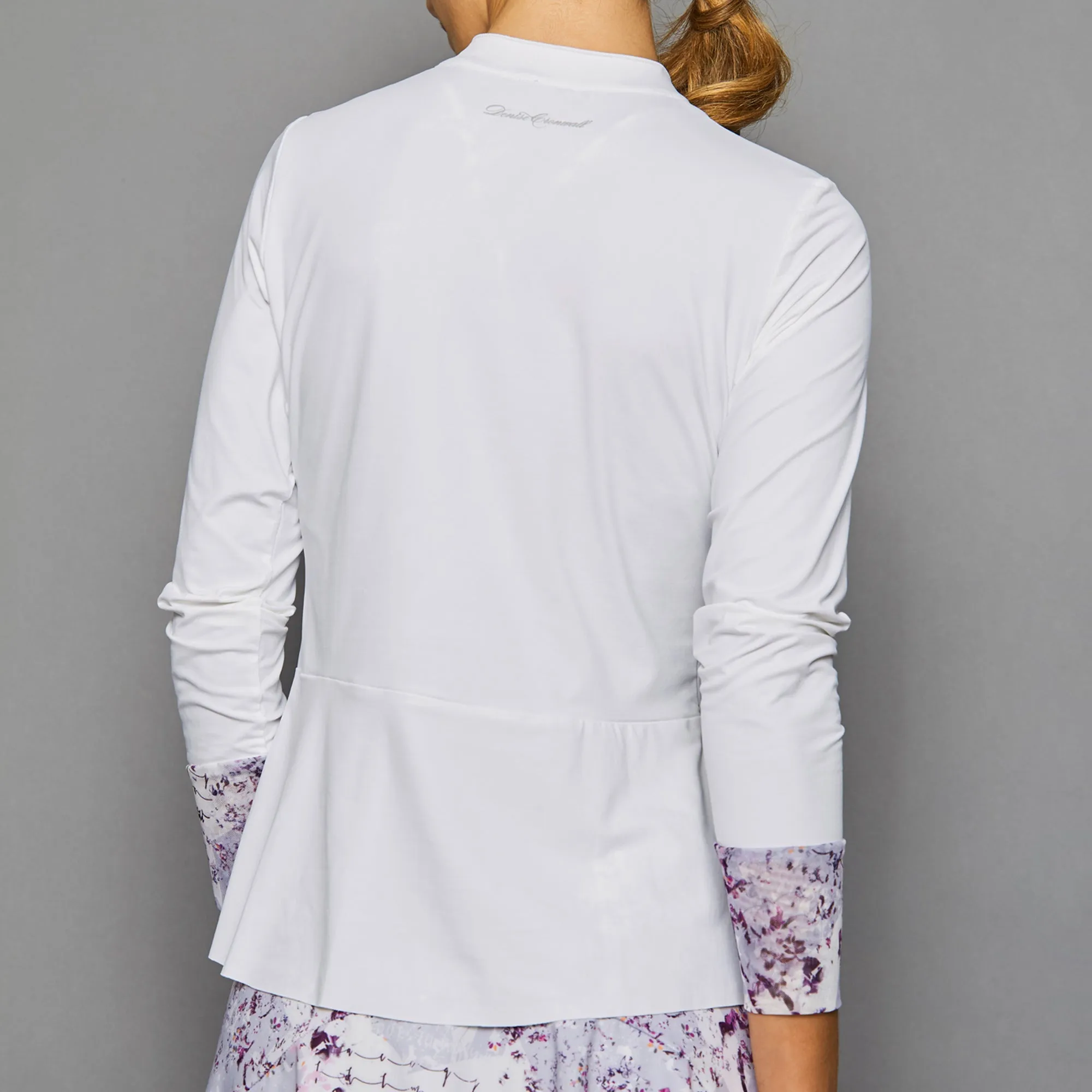 Light Long-Sleeve Collar Top (white)