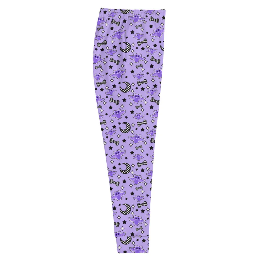 Magical Kawaii Spooky Bats Purple Women's Joggers