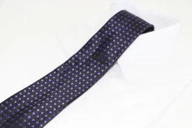 Mens Black & Purple Mini Polka Dot Patterned 8cm Neck Tie