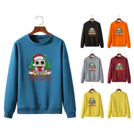 Men's Christmas Cat Print Round Neck Long Sleeve Sweatshirt