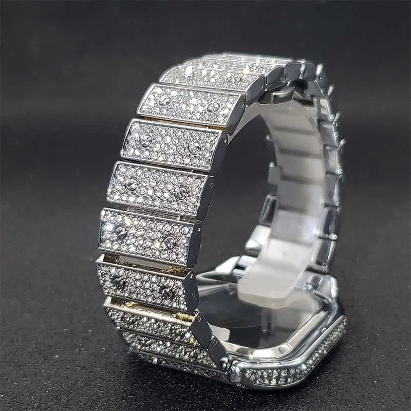 Men's Ice Out Diamond Square Watch by Miss Fox