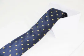 Mens Navy With Yellow Flowers Patterned 8cm Neck Tie