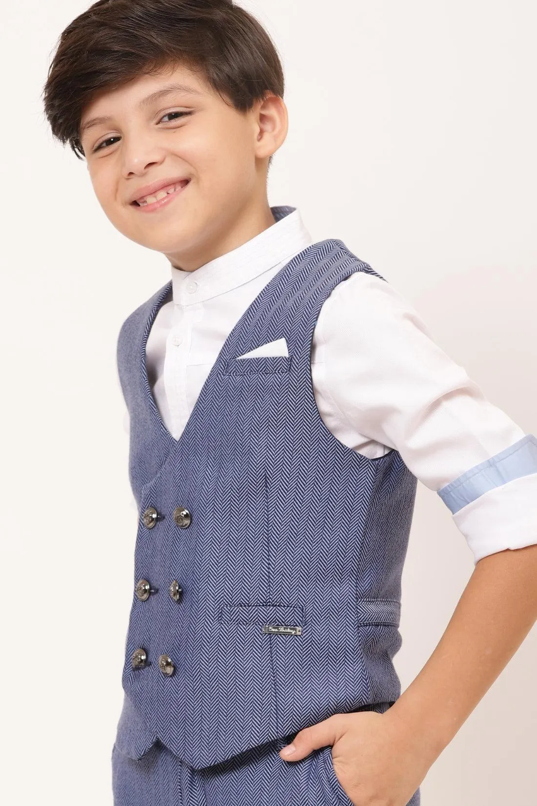 One Friday Azure Boys' Waistcoat