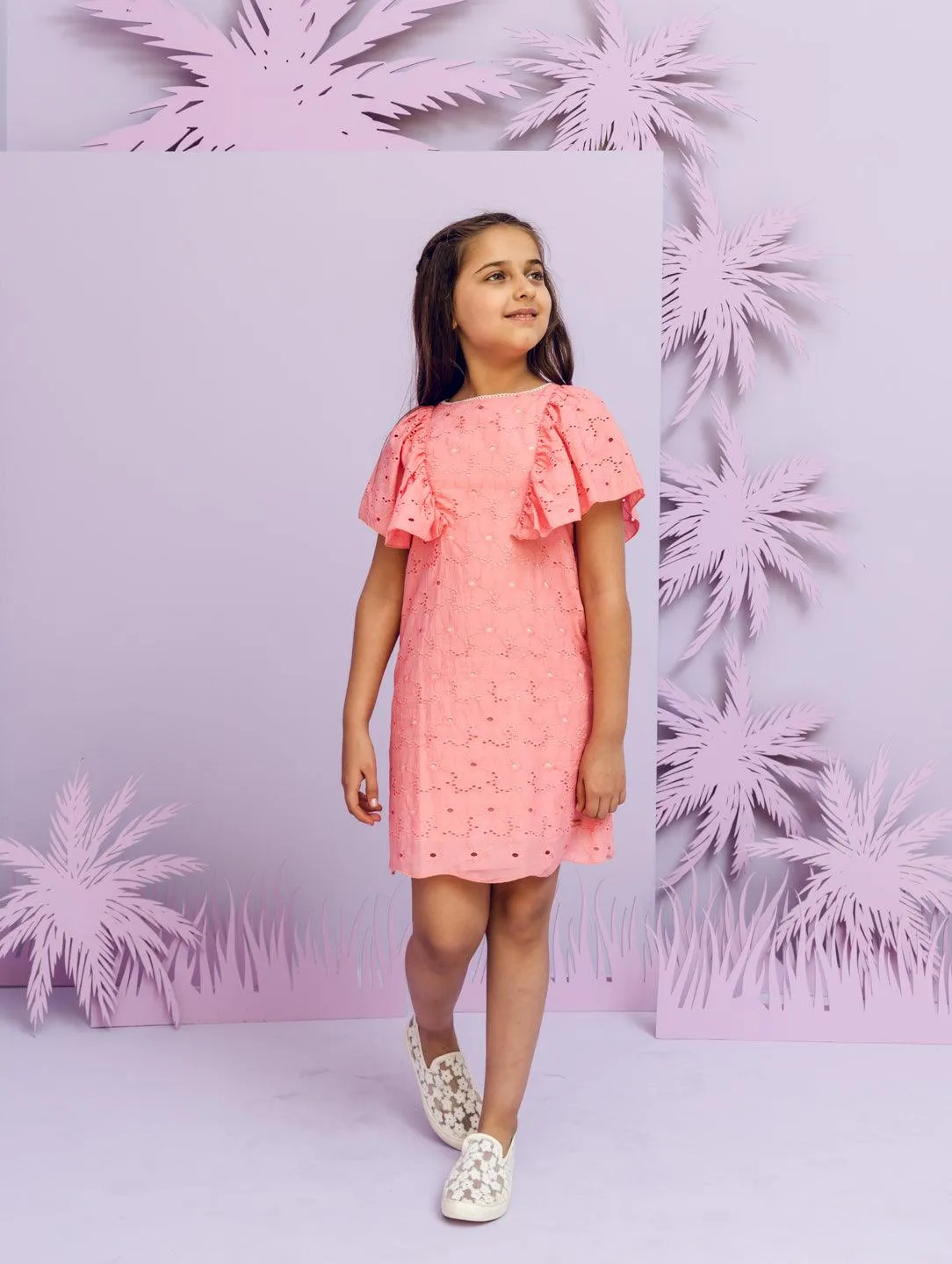 One Friday Kids Girls Peach Dress