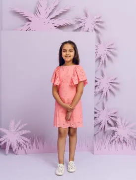 One Friday Kids Girls Peach Dress