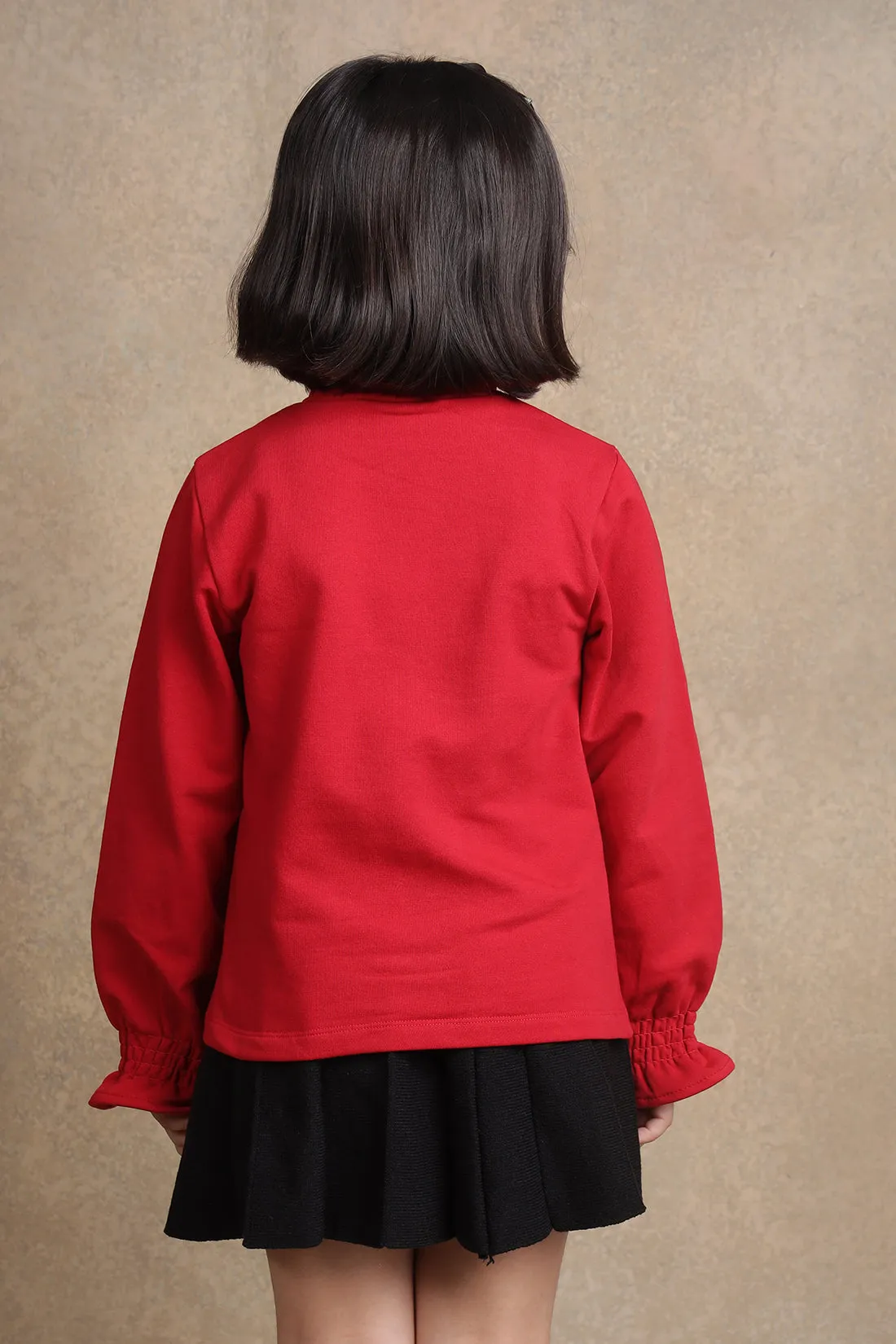 One Friday Kids Girls Red Paris Top