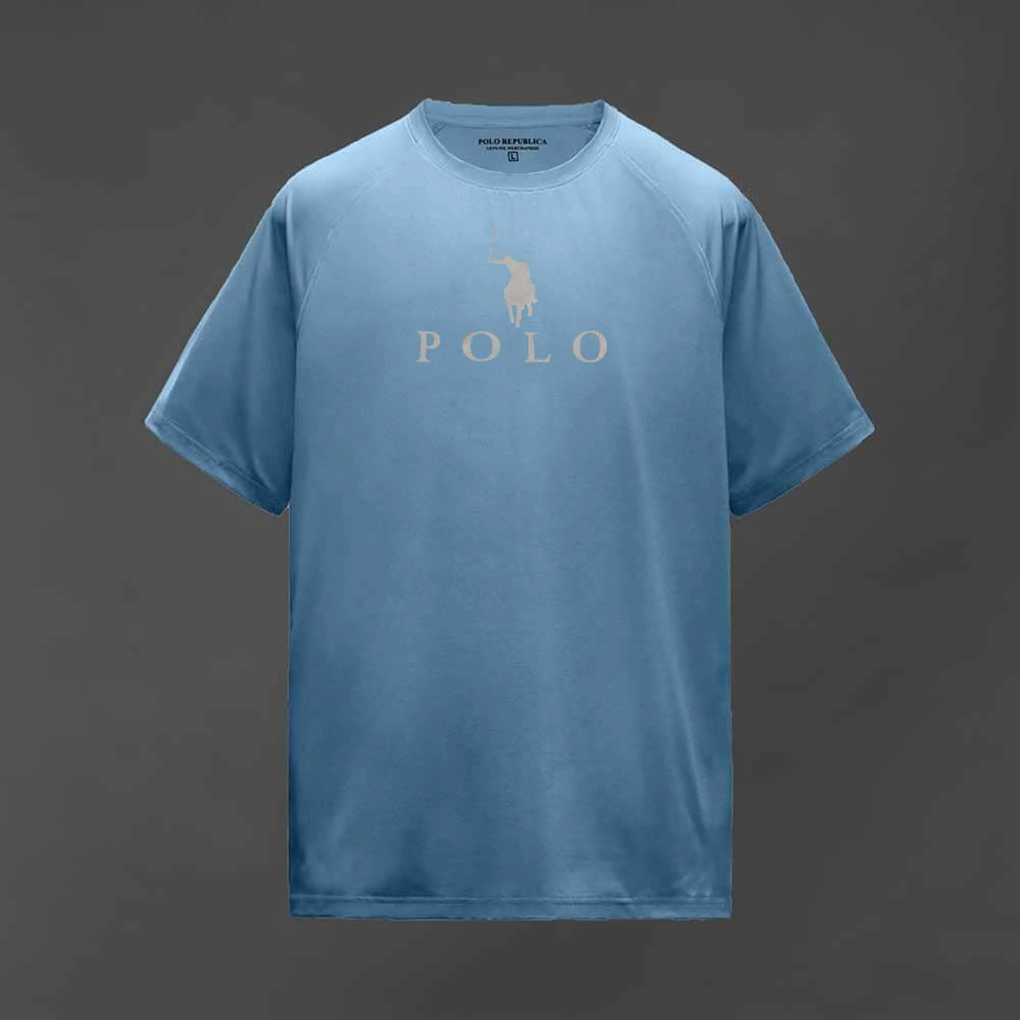 Polo Republica Men's Polo Pony & Back Stripes Activewear Tee Shirt