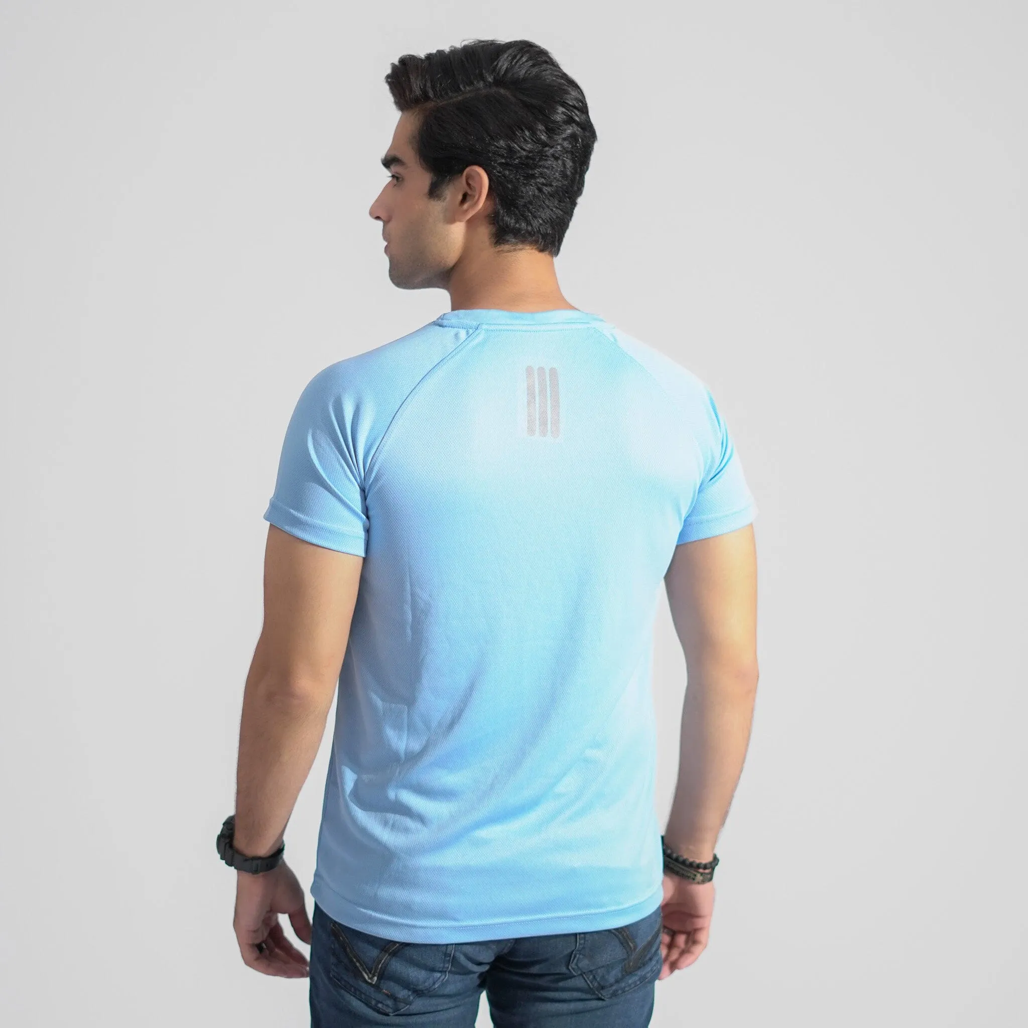 Polo Republica Men's Polo Pony & Back Stripes Activewear Tee Shirt