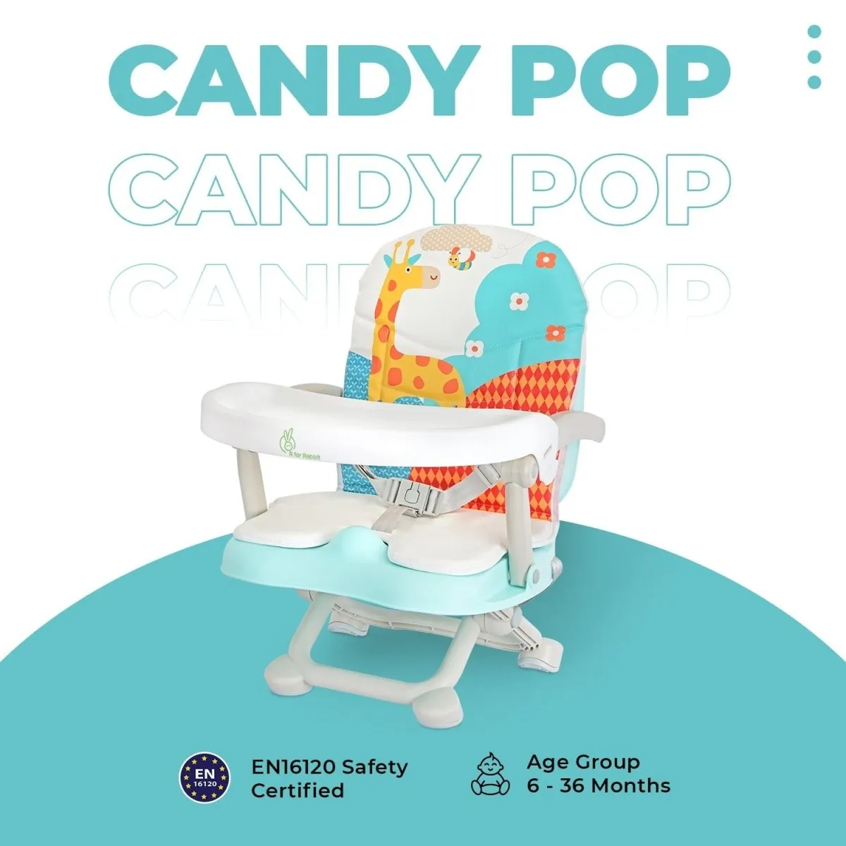 R for Rabbit Candy Pop- The Stylish Booster Chair- Aqua Blue