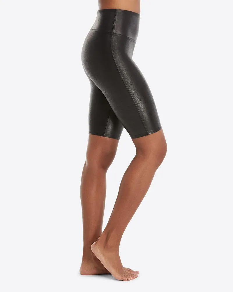 SPANX - Faux Leather Bike Short in Black