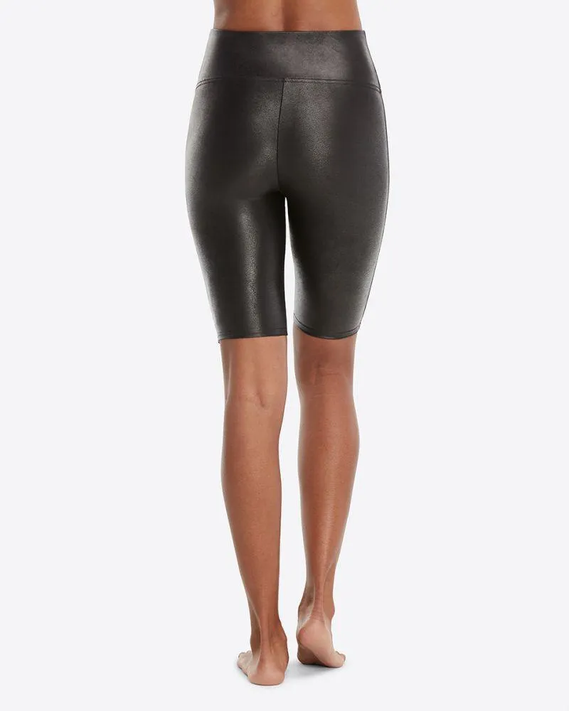 SPANX - Faux Leather Bike Short in Black