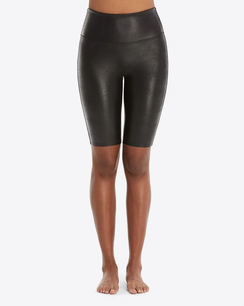 SPANX - Faux Leather Bike Short in Black