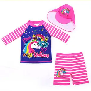 Swimsuit Children's Girls' One-Piece Small and Older Children's Short Sleeve Beach