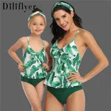 Swimsuit New Printed Ruffles  Girls' High Waist Split