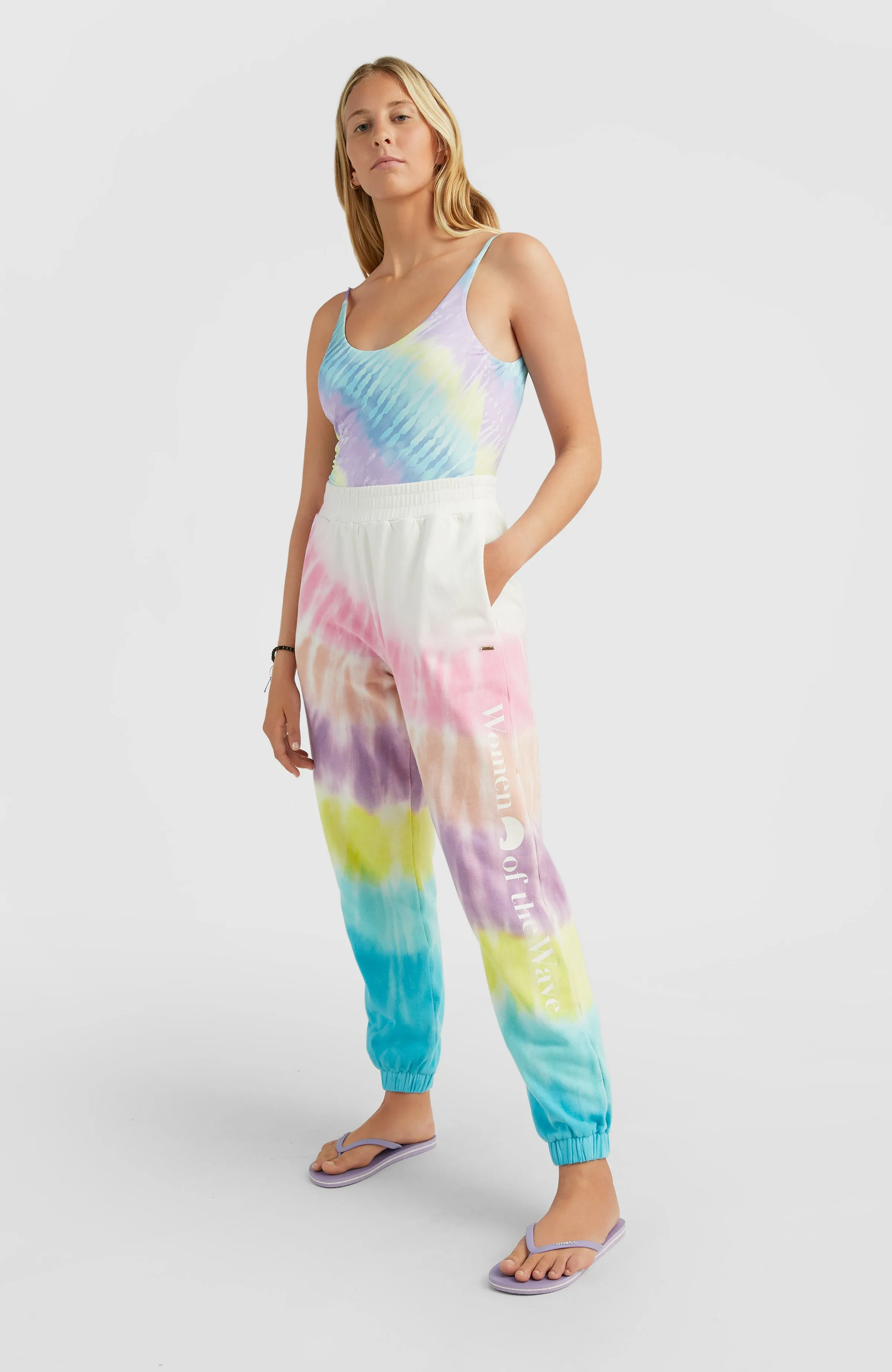 Women Of The Wave High-Waist Pants | Blue Tie Dye