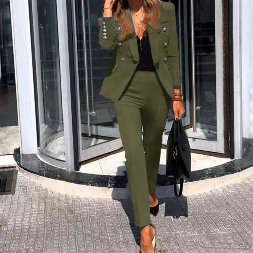 Women Two Piece Office Wear Elegant Suit