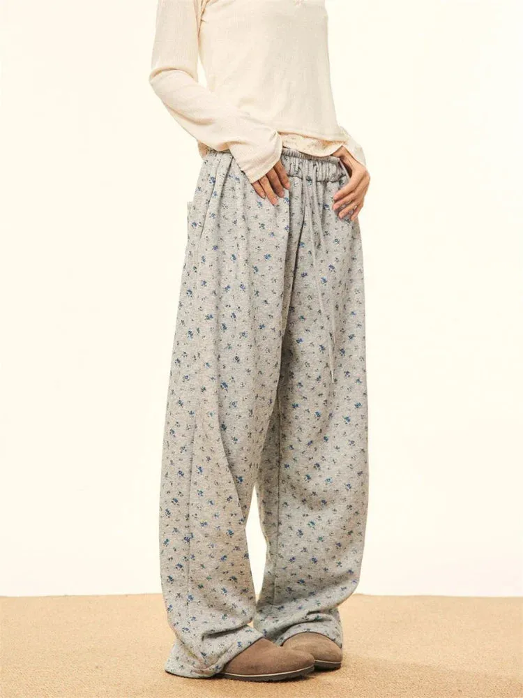 Women Waist Straight Vintage Streetwear Y2K Casual Loose Wide Leg Pants